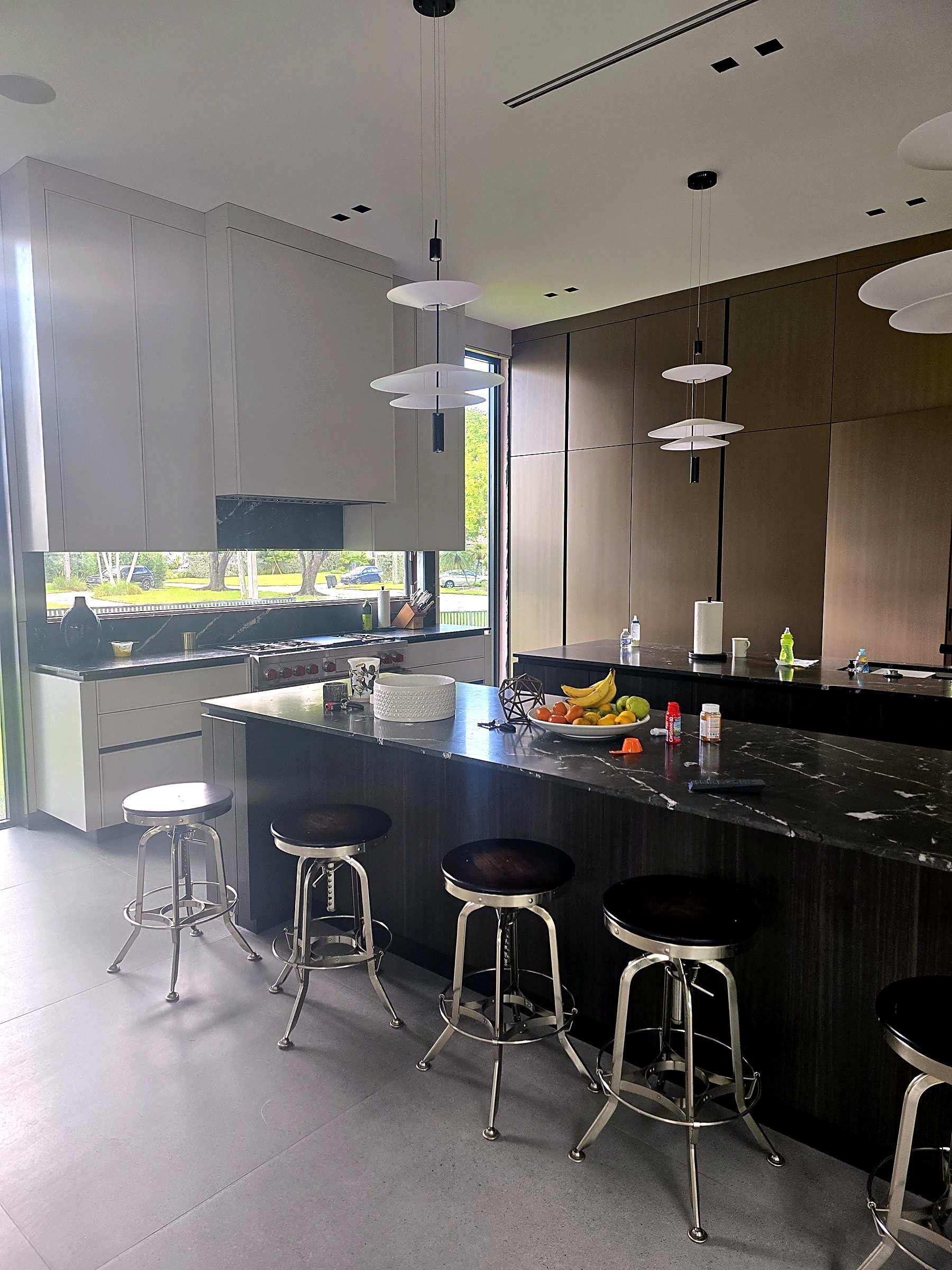 Kitchen interior with tailored panel installation